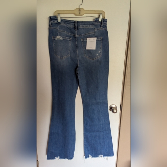 Flying Monkey Black Label Women's Blue  Flared Jeans Size 32 - Picture 2 of 15